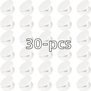30개 휴대폰 거치대, 양면 스티커 포함, 확장형 손가락 휴대폰 홀더, 거의 모든 휴대폰 케이스에 적합 (블랙, 화이트)
