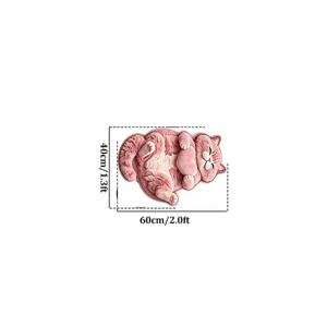 벨벳 도트 플라스틱 뒷면 1개 2D 페인팅 러그, 3D 효과 얇은 벨벳, 긴 파일이 아닌, 하트를 들고 있는 게으른 핑크 고양이 비정형 러그, 짧은 파일로 관리가 쉬운 홈 데코 바닥 매트, 귀엽고 아늑한 모던 크림 스타일 현관 러그, 출입구, 욕실, 발코니, 침실 및 실내 장식에 적합, 고양이 집사를 위한 정교한 러그 선물