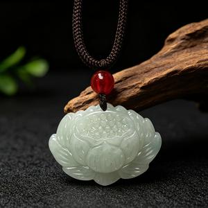 천연석 연꽃 펜던트 목걸이