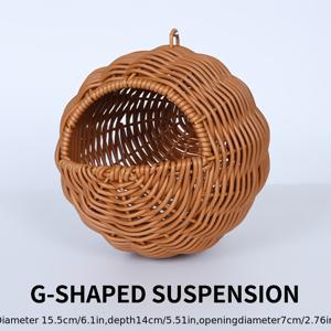라탄 디자인의 나무 그늘새 둥지 - 강력하고 사계절 내내 사용 가능한 코카티엘, 러브버드, 앵무새를 위한 집