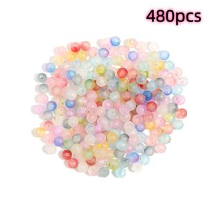 480개 6mm 혼합 색상 비즈 원형 진주 장식, 주얼리 제작, 우정 팔찌 비즈, 크리스마스 시리즈 원형 진주, 수공예 주얼리, 목걸이, 팔찌, 귀걸이, 수공예품, 모바일 체인에 적합