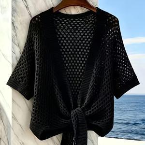 플러스 사이즈 여성용 가랑이 빈 브이넥 루즈핏 패셔너블하고 활용도 높은 섹시한 컷아웃 가랑이 빈 가르마 브이넥 여행 및 캐주얼웨어용 스타일리시하고 활용도 높은 섹시한 컷아웃 가랑이 빈 브이넥 여성용 가랑이 빈 가르마 브이넥 가디건