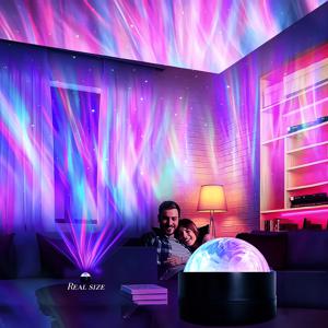 1개 - 듀얼 기능 16색 오로라 갤럭시 프로젝션 USB 램프 | LED 별자리 프로젝션 USB 램프 | RGB 지능형 그라데이션 램프 | 소형 탁상등 | USB 램프 | USB 플러그인 사용 | 분위기 장식용 LED 램프 | 침실용