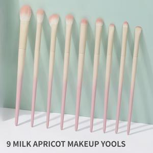 뉴 크림 아프리카트 핑크 9pcs 메이크업 브러쉬 세트, 아이섀도우 컨실러 아이라이너 브러쉬, 초보자를 위한 완벽한 고가 브러쉬 키트