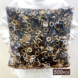 500개 여성용 멀티컬러 미니 머리끈 세트, 높은 탄성, 포니테일 및 땋은 스타일링, 간편하고 다재다능함, 데일리 캐주얼용으로 적합