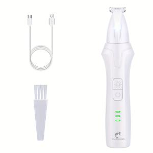 LED 라이트가 있는 강아지 발 트리머, 2단 속도 조절, 고출력 모터, 강아지 및 고양이용 애완 동물 발 트리머, 안전 저소음 전기 강아지 발 털 트리머 면도기 (발, 귀, 얼굴, 엉덩이용)