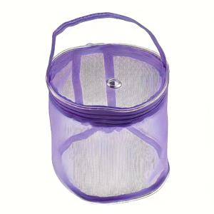 1개 PVC 메쉬 니트 수납 가방, 직조 공구용망 가방, DIY 코바늘 털실 수납 파우치(털실 미포함), 털실 수납