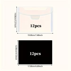 24개 자석 시트 다이 보관용, 카드 제작 스크랩북 다이 커팅 보관용 스탬프 및 다이 보관 파일 포켓 - 자석 시트 12개 + 포켓 12개