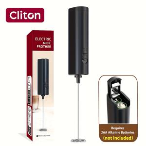 CLITON 전동 우유 거품기(배터리식) - ABS 수동 휴대용 휘슬, 말차, 라떼, 카푸치노, 핫초코용 휴대용 우유 스티머, 커피 음료, 여행, 사무실용 풍부한 크리미 거품기