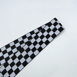 1팩 275cm/108인치 고탄성 블랙 앤 화이트 체크무늬 탄성 밴드, 30/40/50mm 내구성 있는 스트레치 플랫 탄성 웨빙, 수공예, DIY 선물 포장, 홈 데코에 적합, 체크무늬 패브릭 스트립, 재봉 용품, 패션 트림, 유연한 코드, DIY 애호가를 위한 다양한 사이즈