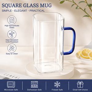 1개 800ml/28.16oz 특대형 용량 여름용 유리컵, 고붕규산염 내열유리 제작, 식기세척기 사용 가능 및 손세척이 용이. 투명, 핑크, 블루, 그린 네 가지 색상 제공. 이 재사용 가능한 유리컵은 차가운 음료와 뜨거운 음료 모두에 적합하며, 커피와 밀크티를 위한 훌륭한 선택입니다