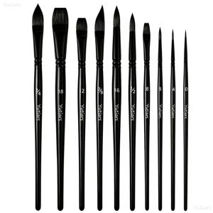 Yutiars 아트 페인팅 브러쉬 컬렉션, 견고한 합성 나일론 강모 총 10개, 수채화, 유화, 아크릴화 및 얼굴 페인팅 프로젝트용 초보자 및 전문가용