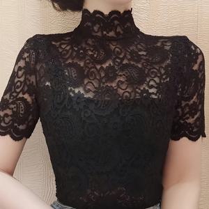 여성용 화이트 레이스 반팔 티셔츠 - 레이어링용으로 적합한 신축성이 뛰어난 시스루 메쉬 베이스 레이어 탑, 속옷용, 기계 세탁 가능한 여름 레이어링 아이템, 반투명 베이스 레이어 셔츠