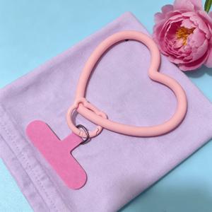 1개 하트 실리콘 휴대폰 손목 스트랩, 고양이 모양 스프링 클립 분실 방지 디자인, 휴대폰 케이스 뒷면 스티커 고정 클립 커넥터, 편리한 여행용 낙하 방지 펜던트 액세서리, 귀여운 인스타 스타일 올매치 손목 밴드