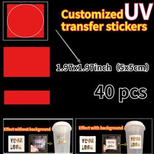 20/40개 UV DTF 전사 스티커 - 맞춤 로고/디자인, 고품질 스크래치 방지 및 내구성 자가 접착, 병, 휴대폰, 노트북, 헬멧, 선물에 적합 - 생일, 학교, 기업 행사에 이상적 - PVC 호환