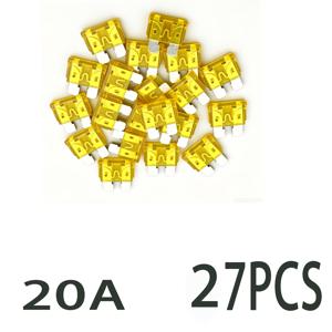 차량, SUV, 트럭, 캠핑카 및 RV용 표준 블레이드 퓨즈 27개입, 전류 등급 20A