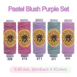 5색 다용도 원형 왁스 손실 세트, 실径 0.55mm, 롤당 32야드, DIY 구슬 팔찌 꼬기 및 재봉용 특수 끈, 왁스 코팅으로 매끄럽고 단단히 조임, 튼튼하고 내마모성, 다양한 색상 선택 가능