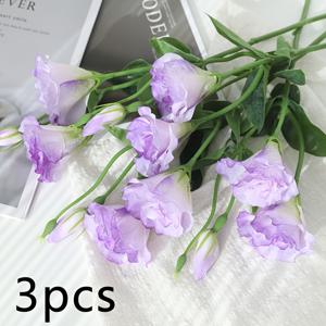 3개 세트 우아한 화이트 인조 꽃다발 - 리빙룸, 식탁, 오피스 장식용 풍성한 녹색 잎 장식 장미 | 야외 정원 웨딩, 신부 핸드헬드 꽃, 발렌타인데이, 어버이날, 봄 장식에 완벽
