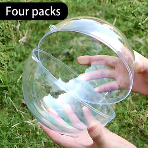 20cm/7.97인치 투명 리필 가능한 DIY 플라스틱 볼 장식 4개 세트, 생일, 결혼식, 파티, 크리스마스, 할로윈, 발렌타인데이에 적합한 휴일 공예용