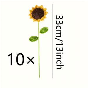 손으로 짠 부케 키트 5개/10개 - 리얼한 인조꽃, 가을 꽃, 결혼식, 어버이날, 추수감사절 & 졸업식 장식, DIY 테이블 센터피스, 홈 데코용 수제 크로셰 (용기 미포함)