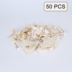 50개 크림 화이트 수제 패브릭 라벨, 사랑으로 만든 수제품, 장식 라벨, 주얼리 라벨, 의류 라벨, 목 라벨, 포켓, 의류, 모자, 양말 및 가방 포장 라벨에 적합