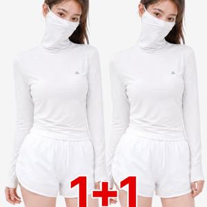 (1+1) 2장세트! 여성 냉감 등산/골프 아웃도어 시원한 쿨링 자외선차단 긴팔 티셔츠 올커버(W5OPST38)