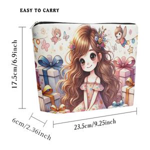 메이크업 가방, 꽃 장식이 있는 선물 상자, 여성용 경량 지퍼 화장품 파우치, 다기능 세면도구 보관 가방, 동전 지갑, 여성 및 친구를 위한 선물