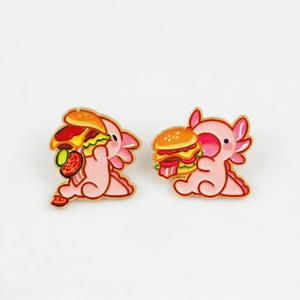 2개입 드라이 쌀 인물 독점! 멕시코 버거 먹는 브로치 귀여운 드라이 쌀 에나멜 배지 푸드기어 베스트이 선물! 육각형 공룡 버거 먹는 브로치 2개 세트 브로치 귀여운 드라이 쌀 액세서리 선물 또는 여성의 매력을 더할 때 매우 적합
