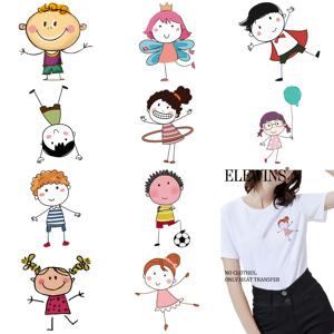 인형 스틱맨 다리미 열전사 패치 12개, 티셔츠용 귀여운 패치, 옷 가방 베개 커버 장식용 열전사 다리미 부착물