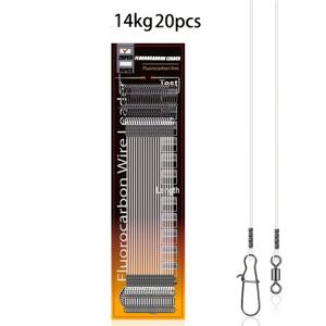 10/20pcs Pike Fluorocarbon Leader Line, 9-36kg Clear Carbon Fiber Leader with Swivel Snap, Invisible Abrasion-Resistant Fishing Leader Rig for Saltwater & Freshwater