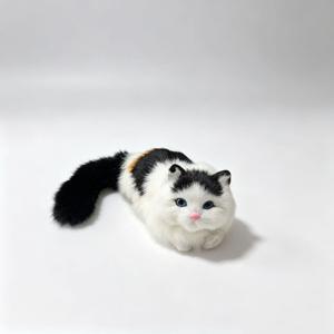 수제 고양이 조각상, 합성 섬유 및 플라스틱 휴일 장식품, 책상 및 거실 자동차 장식, 고양이 애호가 및 여아를 위한 완벽한 선물