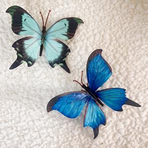 2개 세트 인조 대형 나비 4.53인치 리얼한 나비 실물 같은 꽃 나비, 홈 데코, 수제 부케, 웨딩 파티, 졸업 모자, 생일 선물 장식에 이상적