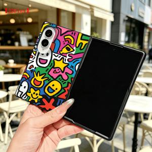 휴대폰 케이스: 삼성 갤럭시 Z 폴드 8 Fold8용 2D 플란트 귀여운 만화 패턴 휴대폰 커버