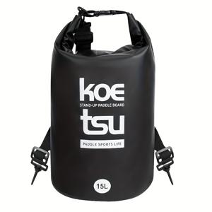KOETSU 블랙 PVC 소재 15L 여행용 백팩, 대용량 패들보드 가방, 안전 보관, 휴대용 디자인, 직립 구조, 손잡이 포함, 서핑보드에 적합