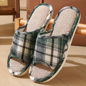 남녀공용 발가락이 드러나는 편안하고 가벼우며 바닥이 부드러운 사계절용 슬리퍼, 미끄럼 방지 실내화, 가정용 실내화, 여성 신발