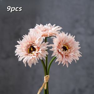 9개입, 아프리카 데이지 골드 스레드 데이지 조화, 목련 꽃 실�린 꽃, 홈 , 웨딩 장식, 장식, 부케 플로럴 어레인지먼트