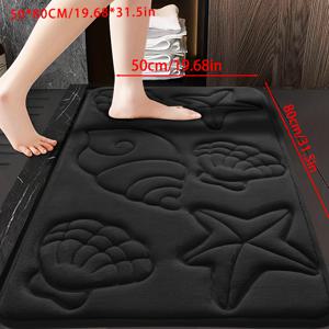 1개 퀵 드라이 메모리폼 욕실 매트, 미끄럼 방지 부드럽고 편안한 카펫, 주방, 욕실, 침실, 거실에 적합 - 코랄 플리스 원단