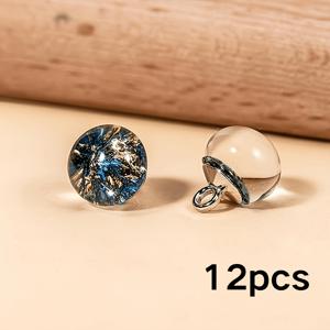 0.39인치 중국 스타일 옥빛 우아한 금박 라운드 단추 12개, 탕복, 한푸, 고풍스러운 치파오 셔츠 장식용, 수제 단추