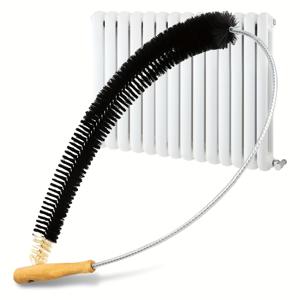 120cm 고강도 스테인리스 스틸 & 플라스틱 코팅 라디에이터 청소 브러쉬 (인체공학적 손잡이) - 주철, 알루미늄, 구리용 고강도 내열 스크러버, 청소 브러쉬