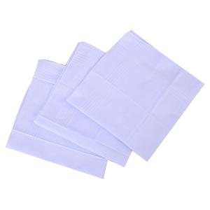 남성용 흰색 손수건 3개, DIY 드로잉 땀 타월, 결혼식 및 장례식을 포함한 모든 행사용 순백색 사각 스카프