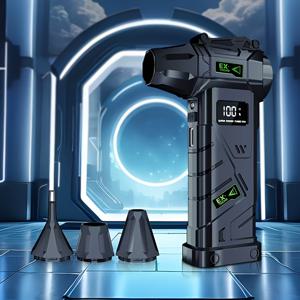 XZXY 압축 에어 먼지떨이, 9000000RPH 터보 블로워, 4단 풍력, LED 라이트+디스플레이, 2X3000mAh 배터리, 컴팩트 경량, 눈 제거, 낙엽 제거, 차량 청소, 컴퓨터, 키보드, 마당, 캠핑, 바베큐, 개인 냉각, 최고의 휴일 선물