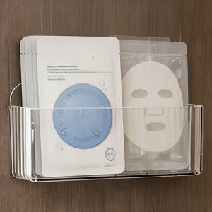투명 벽걸이형 휴대폰 및 리모컨 홀더, 무타공 설치 - 욕실용 투명 플라스틱 선반, 사무실 정리함, 제품, 메이크업 도구, 마스크, 리모컨용 공간 절약형 수납함, 휴대폰 홀더, 내구성 좋음