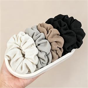 여성용 헤어 곱창 5개 세트 - 머리끈, 두꺼운 또는 얇은 머리카락에 손상 없음, 컬링 헤어, 주름 없는 단색 곱창, 포니테일 홀더, 머리카락에 해를 끼치지 않음
