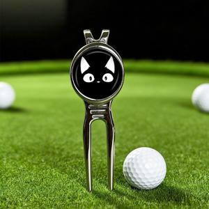 엘프 고양이 패션 일러스트레이션 그린 포크 골프장 수리 도구, 경기장 유지 관리