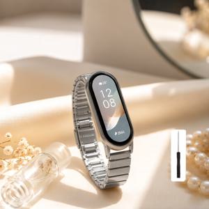 Xiaomi 미밴드 9용 스테인리스 스틸 시계 밴드, Mi Band 8용 시계줄, Xiaomi 스마트밴드 10 9 8 NFC용 손목 밴드 코레아스 렐호 금속 팔찌
