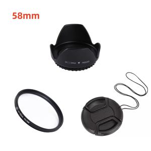 UV 필터, 렌즈 후드 및 렌즈 캡 3-In-1 세트 49 52 55 58 62 67 72 77 82mm (Canon, , Pentax, , Sony 및 기타 카메라 렌즈용)