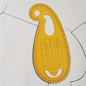 프렌치 커브, 어깨 구멍 및 발 측정 기능이 있는 전문 가발자 자, 정밀 절단 도구, 패션 , 가발자 및 학생에게 적합, 투명한 아크릴 소재, 의류 핏, 패턴 디자인