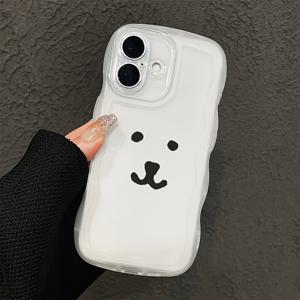 휴대폰 케이스 - 만화 이모지 패턴 곡선 웨이브 테두리 폰 케이스, 아이폰 17, 아이폰 17 Pro Max, 아이폰 17 Pro/16/11/13/ Plus/15 Pro/15 Pro Max/12/14 Pro Max/11 Pro Max/12 Pro/12 Pro Max/13 Pro/13 Pro Max/14 P에 적합