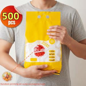 신형 당김 탭형 신축성 식품 덮개 500개, 냉장고 식품, 스테이크, 과일 보관용 식품 등급 PE 필름백, 주방 식품 보관 및 보존용 봉지, 주방 식품 보관 덮개, 식품 보관, 일회용 그릇 덮개, 주방 용품, 주방 도구