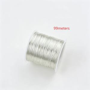 99미터 길이 0.4mm 두께 비즈 스트링, 3가지 색상, 색상 변색 및 비탄성, 수공예 실, 주얼리 디자인 재료, 수제 공예 비즈, 주얼리 제작 및 수공예, 팔찌 제작 및 미술에 적합